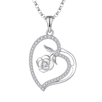YASVITTI Custom Vrouwen hanger halsketting fijne sieraden Rhodium geplatte Rose 925 Sterling zilver hart halsketting