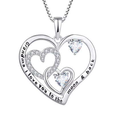 YASVITTI Juwelen Ik hou van je tot de maan en terug hanger ketting 925 Sterling zilver klassieke hart ontwerp ketting