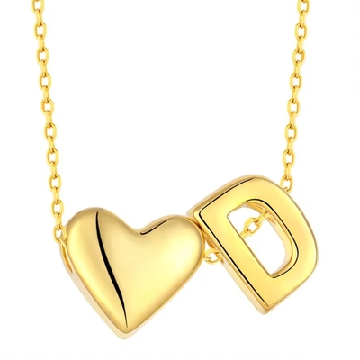 YASVITTI Gepersonaliseerde 925 Sterling Zilveren Hart Initiële Ketting 18K Goudgeplatte Luxe Brief Hart Ketting Voor Meisjes