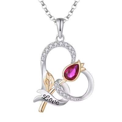 YASVITTI Custom Sterling Zilver 925 Hart Roos Bloem Ketting Klassiek Roos Goud Geplatte Bruidsmeisje Groothandel Fabriek