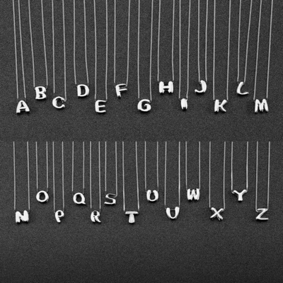 Mode Minimalist Juwelen 925 Sterling zilver Simpel Ketting 26 Alfabet Letter Kettingen Voor Vrouwen