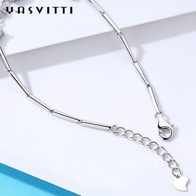 7.7in 0.15oz Sterling Silver Jewelry Bracelets SGS de in Armband van de Vier Bladklaver