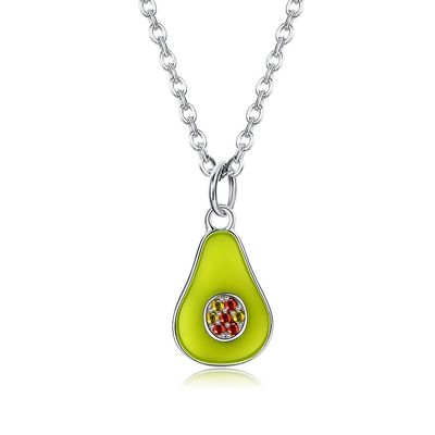 1.1x0.8cm 5A 17,7“ Peervormige Tegenhanger Sterling Silver Jewelry Necklaces 2.9g