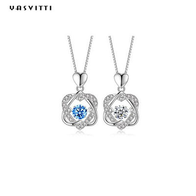 1.2x2cm 2.2g Sterling Silver Jewelry Necklaces S925 Hart Zes richtte Sterhalsband