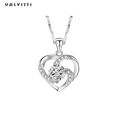 210mm 0.15oz 14k Gouden de Tegenhangerodm van Halfedelsteencrystal necklace festival silver heart