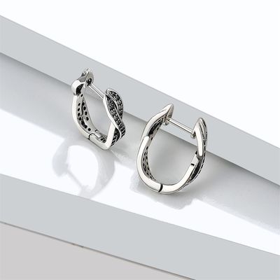 0.5in 1.7g Gevlechte ODM van de Draaibrincos Sterling Silver Studs Party van Hoepeloorringen