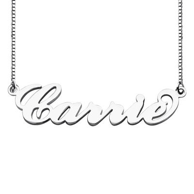 55cm de Zilveren Halsbanden 18K gouden Carrie Style Name Necklace van de kettings0.07oz Douane