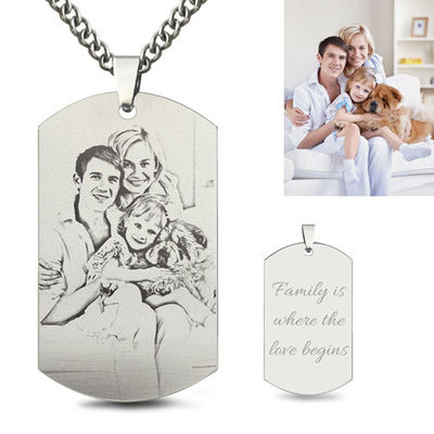 van de het Beeldtegenhanger van 3gram 1.96in Gepersonaliseerde van het de Halsbandroestvrije staal OEM van de de Fotohalsband