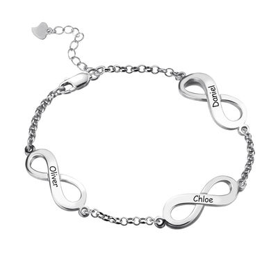 0.18oz 0.79cm Stevige 18k Gouden Drievoudige de Oneindigheidsarmband van Douane Zilveren Armbanden