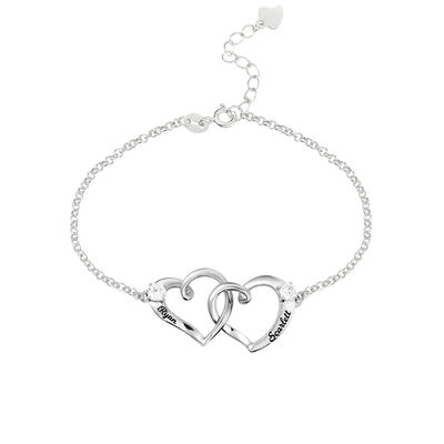 1.9X1.7cm 0.35oz Dubbele van de de Armband unisex- Gegraveerde Naam van de Hartenkel de Armbandodm