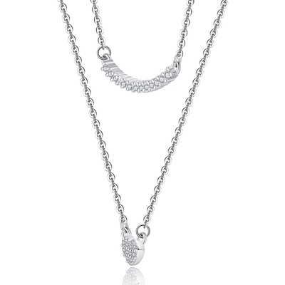 YASVITTI Double Layer Necklace Juwelen Klassiek Rozen Goud 925 Sterling Zilveren Hart Hanger Necklace