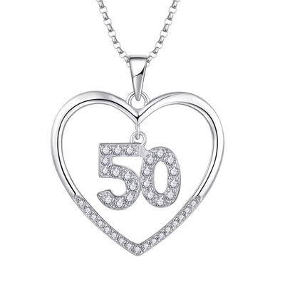 YASVITTI Custom Fashion 925 Sterling Silver Heart Necklace Nummer 50 en 30 Hanger Necklace Groothandel