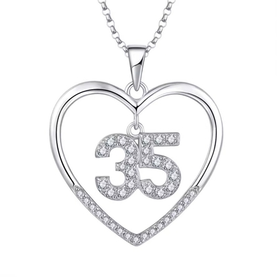 YASVITTI Custom Fashion 925 Sterling Silver Heart Necklace Nummer 50 en 30 Hanger Necklace Groothandel