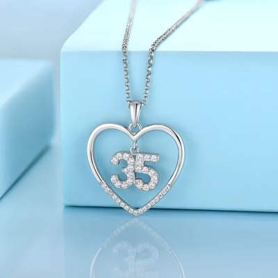 YASVITTI Custom Fashion 925 Sterling Silver Heart Necklace Nummer 50 en 30 Hanger Necklace Groothandel