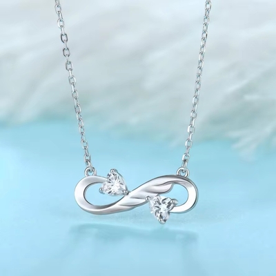 YASVITTI 925 Sterling Silver Infinity Heart Necklace Hoogwaardig Kubisch Zircon Luxe Vrouwen Necklace Juwelen Wholesale