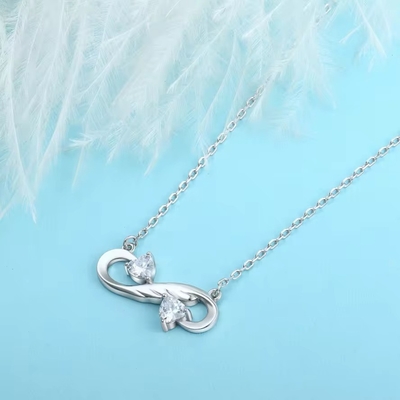 YASVITTI 925 Sterling Silver Infinity Heart Necklace Hoogwaardig Kubisch Zircon Luxe Vrouwen Necklace Juwelen Wholesale