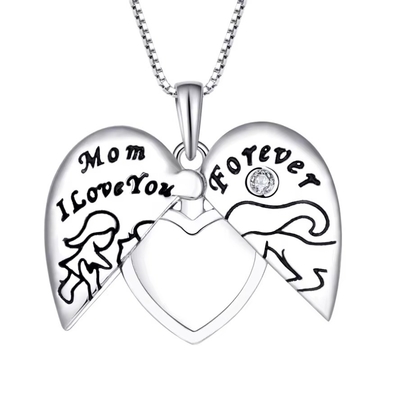 YASVITTI 925 Sterling Zilveren Moeder Ik hou van je voor altijd Hart medaillon hanger halsketting voor vrouwen