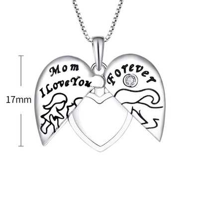 YASVITTI 925 Sterling Zilveren Moeder Ik hou van je voor altijd Hart medaillon hanger halsketting voor vrouwen