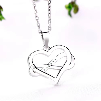YASVITTI ODM OEM 925 Sterling Silver Sparkling Heart Necklace 5A Zirconia Rhodium Plated Hollow Necklace Hanger Juwelen