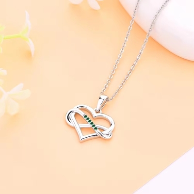YASVITTI ODM OEM 925 Sterling Silver Sparkling Heart Necklace 5A Zirconia Rhodium Plated Hollow Necklace Hanger Juwelen
