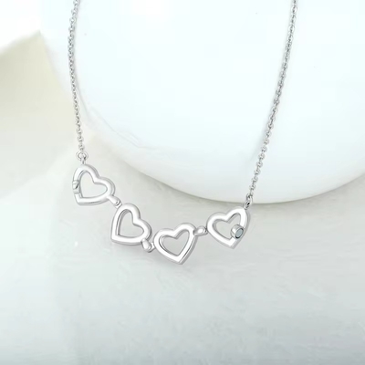 YASVITTI Custom Romantische Magnetische Kleefkleefketting OEM Charm 925 Sterling Silver Deinty Heart Vierblaadje Kleefkleefketting
