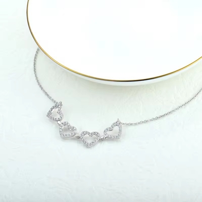 YASVITTI Custom Romantische Magnetische Kleefkleefketting OEM Charm 925 Sterling Silver Deinty Heart Vierblaadje Kleefkleefketting