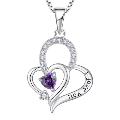 Echt zilver ik hou van je hart hanger halsketting multi kleur hart kubische zirconia luxe zilver 925 hart halsketting juwelen