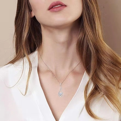 YASVITTI Edelsteen Infinity Hanger Halskettingen Kubische Zirconia Geburtssteen Hart 925 Sterling Zilveren Halskettingen