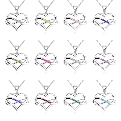 YASVITTI ODM OEM 925 Sterling Silver Sparkling Heart Necklace 5A Zirconia Rhodium Plated Hollow Necklace Hanger Juwelen