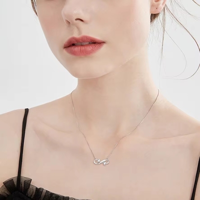 YASVITTI 925 Sterling Silver Infinity Hart Ketting Hart Kubisch Zircon Luxe Vrouwen Ketting Juwelen