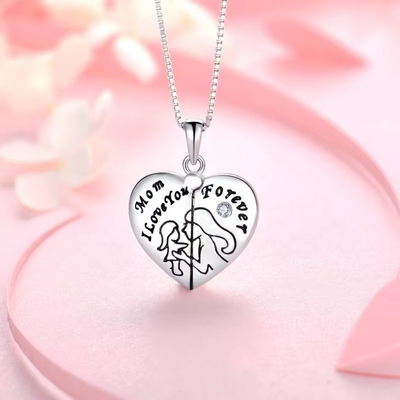 YASVITTI 925 Sterling Zilveren Moeder Ik hou van je voor altijd Hart medaillon hanger halsketting voor vrouwen
