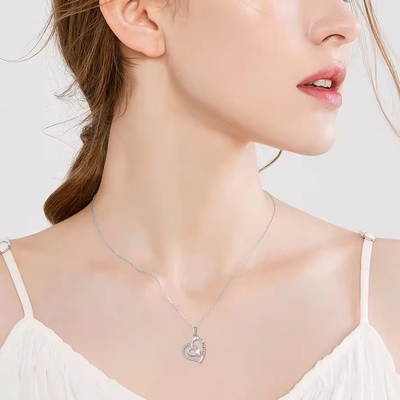 YASVITTI Juwelen Ik hou van je tot de maan en terug hanger ketting 925 Sterling zilver klassieke hart ontwerp ketting