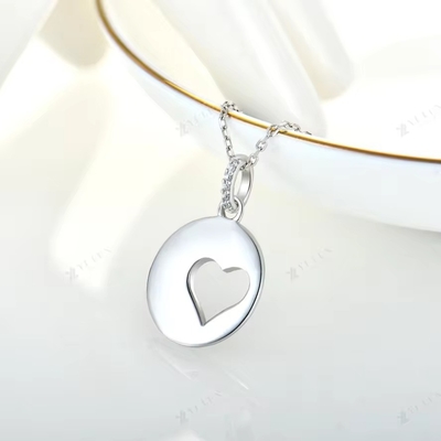 YASVITTI Romantische 925 Sterling zilveren ketting Rhodium geplatte munt Hollow Love Heart Hanger Ketting voor Valentijnsdag