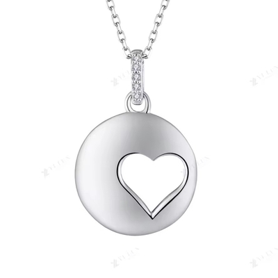 YASVITTI Romantische 925 Sterling zilveren ketting Rhodium geplatte munt Hollow Love Heart Hanger Ketting voor Valentijnsdag