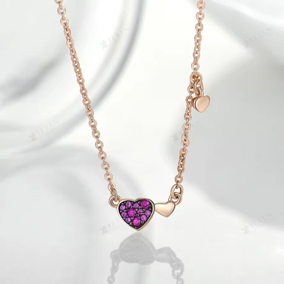 YASVITTI Valentijnsdag Juwelen Geschenk 925 Sterling Zilveren Ketting Edelsteen Diamant Roos Goud Geplatte Hart Ketting