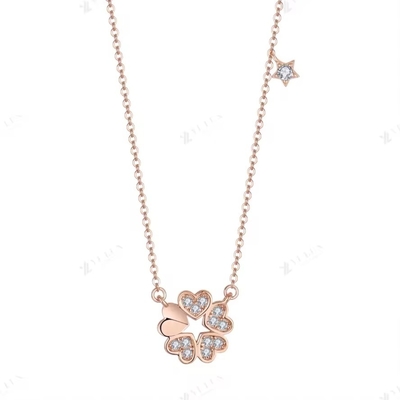 YASVITTI 925 Sterling zilveren ketting Vrouwen Star Charms Fijne sieraden Bloemvorm 14K Rose Gold Heart Ketting