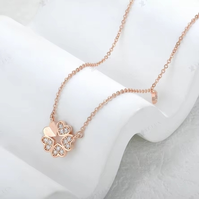 YASVITTI 925 Sterling zilveren ketting Vrouwen Star Charms Fijne sieraden Bloemvorm 14K Rose Gold Heart Ketting