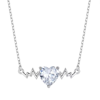 YASVITTI 925 Sterling zilveren hartslag halsketting hartvorm 8A kubisch zircon dames sieraden voor cadeautjes
