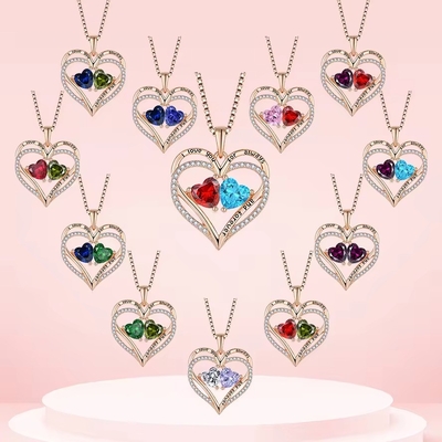YASVITTI 925 Sterling zilver eeuwige liefde Hart hanger halsketting gepersonaliseerde rozengoud beklede kristallen CZ halsketting