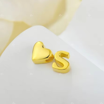 YASVITTI Gepersonaliseerde eerste sieraden Gouden Liefdesbrief S Hanger 925 Sterling Zilveren Hart Eerste Hanger Voor Vrouwen