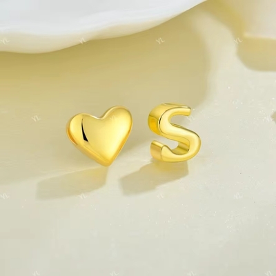 YASVITTI Gepersonaliseerde eerste sieraden Gouden Liefdesbrief S Hanger 925 Sterling Zilveren Hart Eerste Hanger Voor Vrouwen