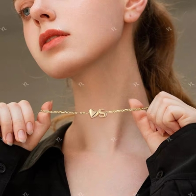YASVITTI Gepersonaliseerde eerste sieraden Gouden Liefdesbrief S Hanger 925 Sterling Zilveren Hart Eerste Hanger Voor Vrouwen