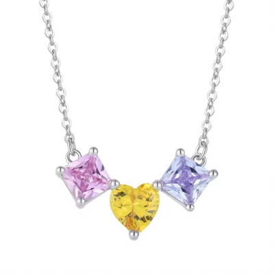 YASVITTI 925 Sterling zilver veelkleurig hartvormig zirconia hangertje halsketting rhodiumgeplatte sieraden Groothandel