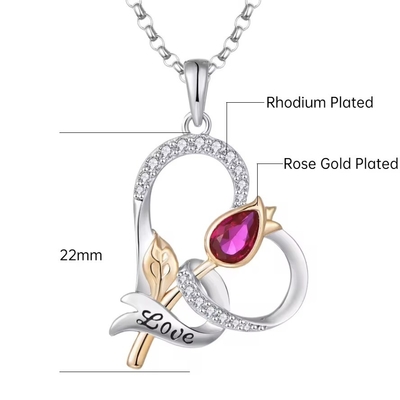 YASVITTI Custom Sterling Zilver 925 Hart Roos Bloem Ketting Klassiek Roos Goud Geplatte Bruidsmeisje Groothandel Fabriek