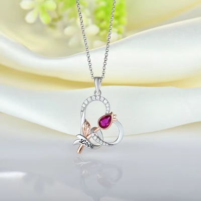 YASVITTI Custom Sterling Zilver 925 Hart Roos Bloem Ketting Klassiek Roos Goud Geplatte Bruidsmeisje Groothandel Fabriek