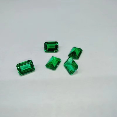 7*9mm Octogon Smaragd Gesneden Groen Synthetische Smaragd Steen Forever Eén Kleur Moissanite