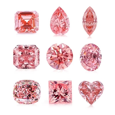 Rood Radiant Cut Diamant Loose Moissanite Juwelen Levend Roze Lab Groeide Diamanten Moissanite