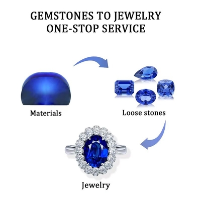 Lab-groeide Royal Blue Sapphire Kussen gesneden ovale peervorm voor het maken van juwelen