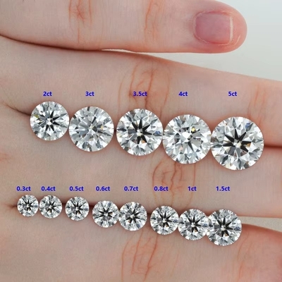 0.5ct 1ct 1.5ct 2ct 3ct Witte losse Moissanite Diamant HPHT CVD Lab Groeide Diamant