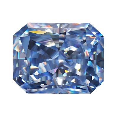 VVS 1ct Vermorzeld ijs Radiant Cut Loose Moissanite Diamant Blauw Melee Moissanite
